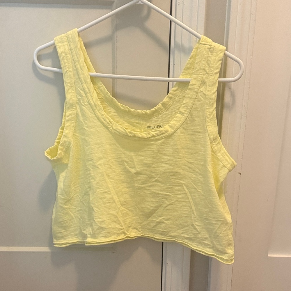 Pilcro Yellow Crop Tank Top
